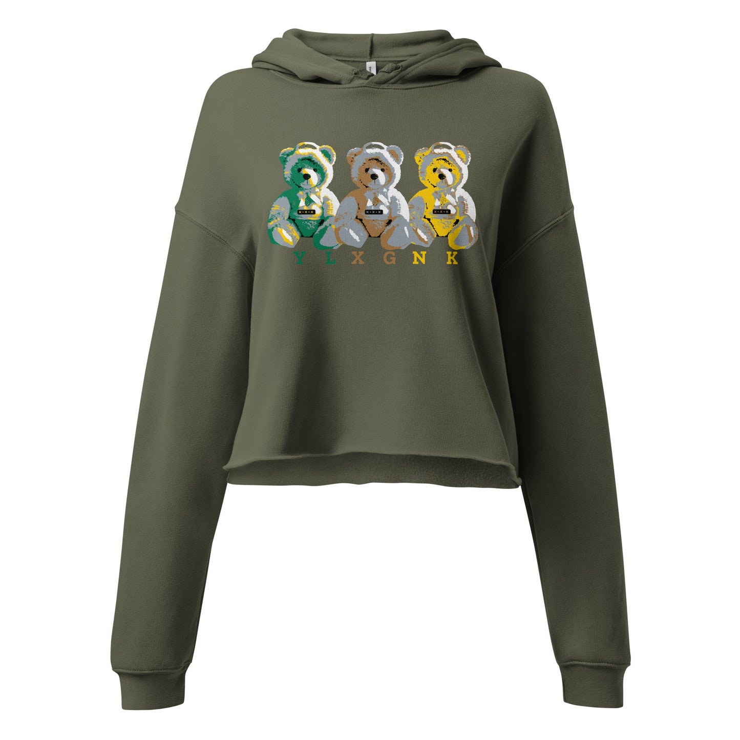 3REE Bear Besticktes Crop Hoodie – Stilvoll & Premium | YLXGNK | Bella + Canvas 7503 - Women's Crop Sweatshirt - 1840767_9643