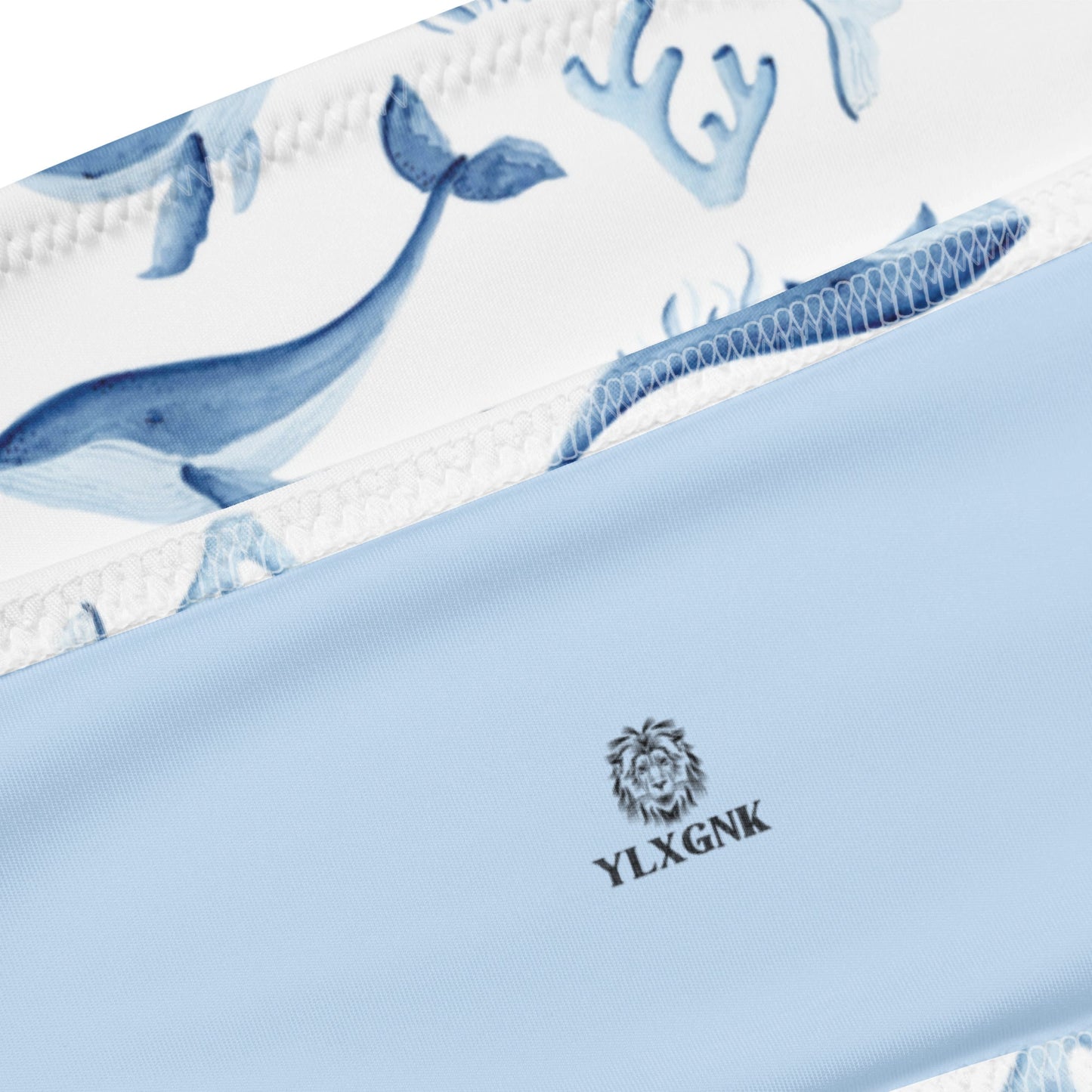 Eleganter Delfinblau - Recycelter Bandeau Bikini in Blau - Weiß – Ocean Wild Life - 9571460_22671