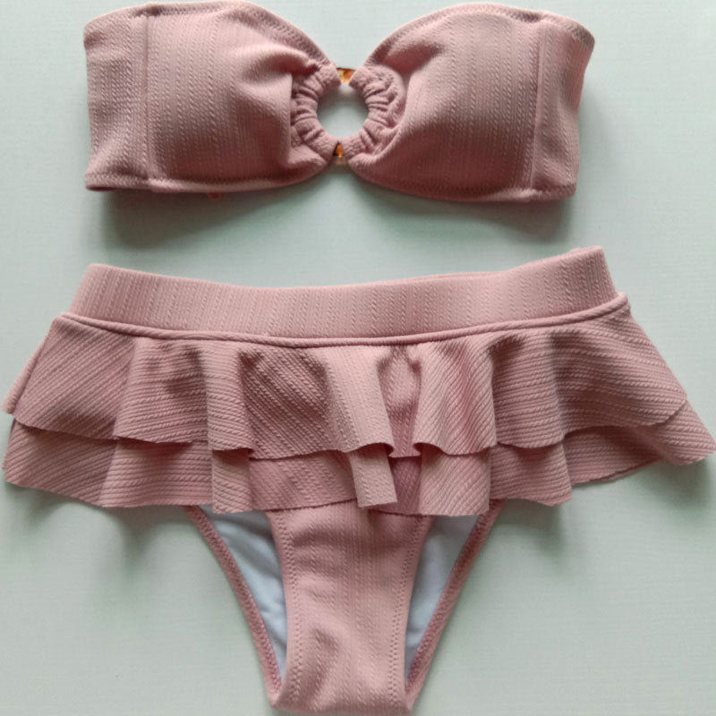 Sexy Bandeau Bikini – Europäisch - Amerikanischer Stil für Damen in Pink oder Schwarz - 7965AB7526EF48989EDF80955FCCDAA9