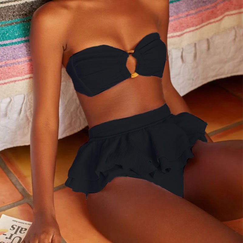Sexy Bandeau Bikini – Europäisch - Amerikanischer Stil für Damen in Pink oder Schwarz - 85A546E32D0143C0AA76E6287AD15874