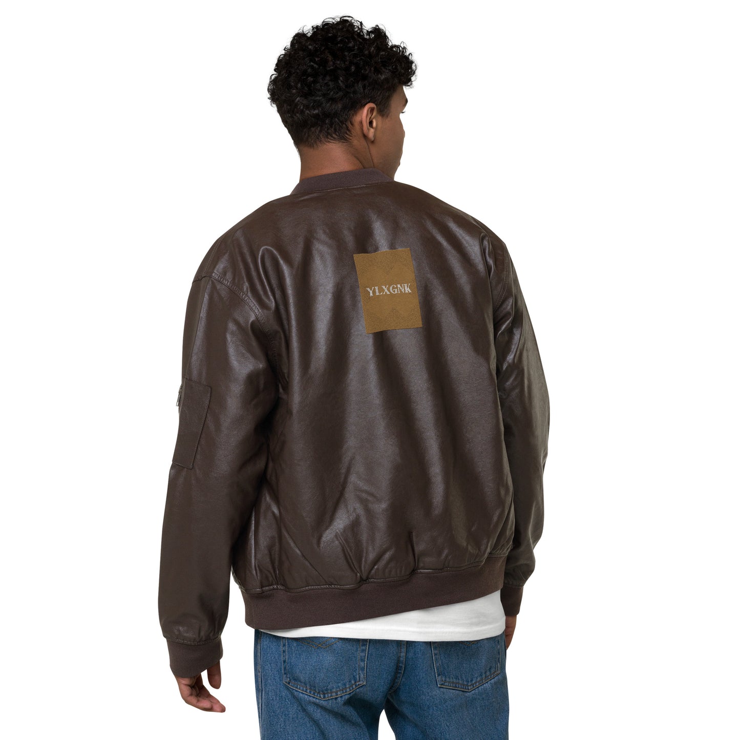 Faux  Leather Bomber Jacket