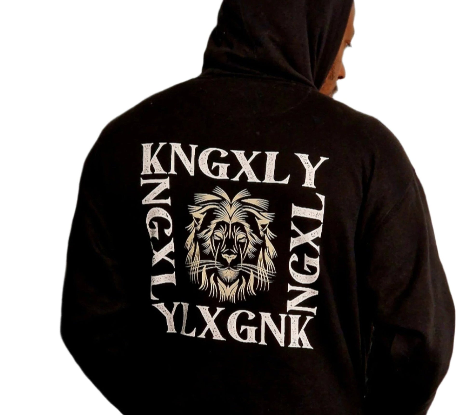 KNGXLY Unisex Hoodie – Auffälliges Löwenkopf - Rückenprint - 5004906_13911