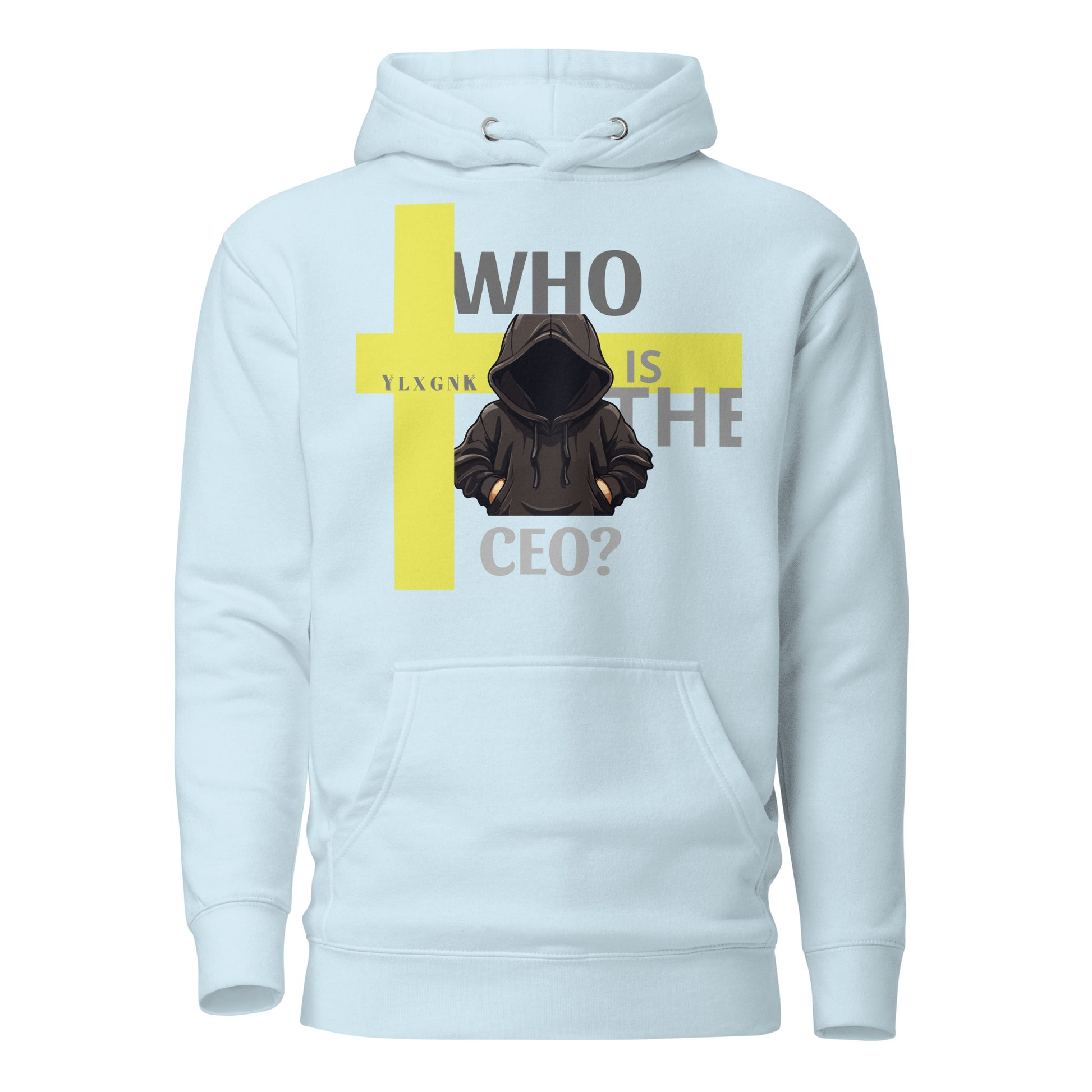 Who is the CEO merch Hoodies-sky-blue-front- by YLXGNK